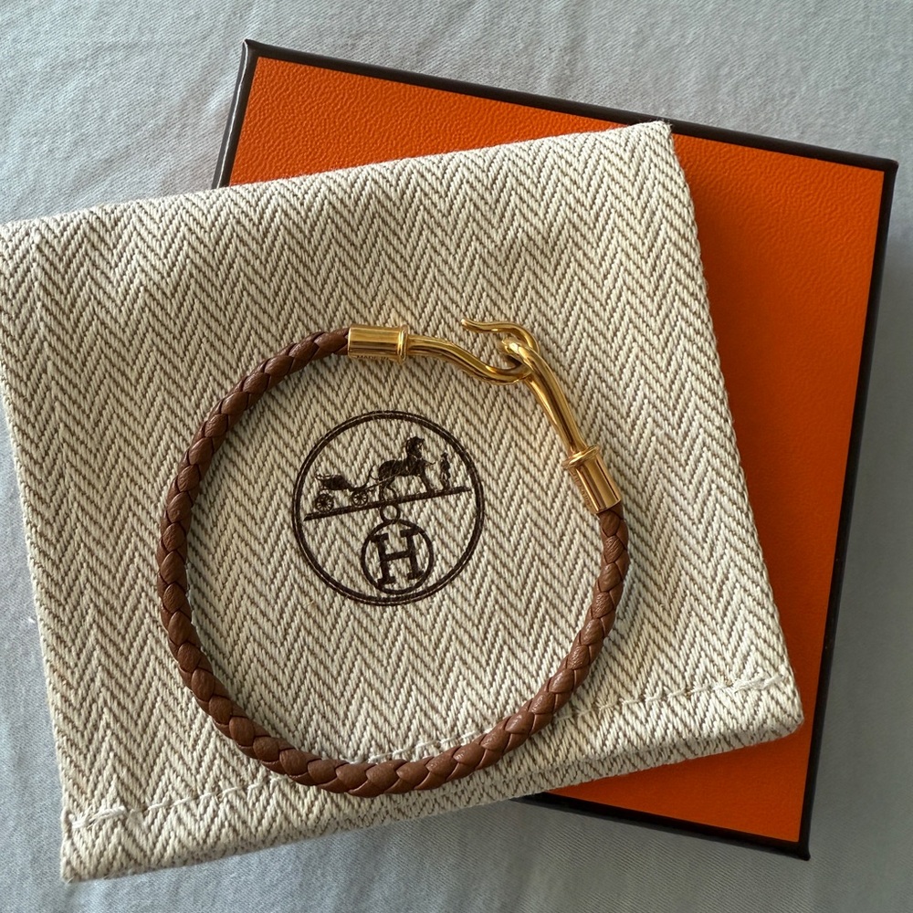 Hermes Glenan H bracelet gold hardware T2